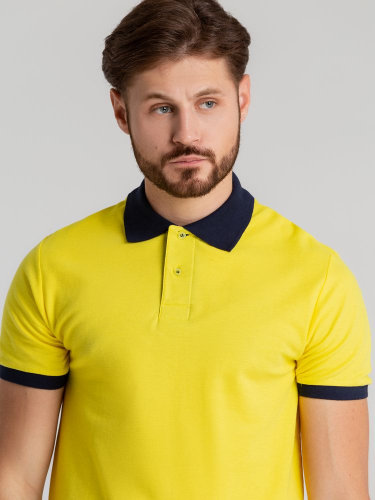 Рубашка поло Prince 190, желтая с темно-синим