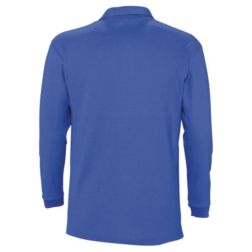 Рубашка поло мужская с длинным рукавом Winter II 210 ярко-синяя