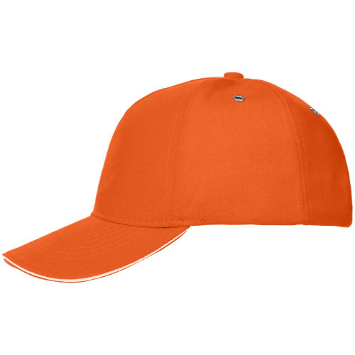 Бейсболка Classic, оранжевая с белым кантом