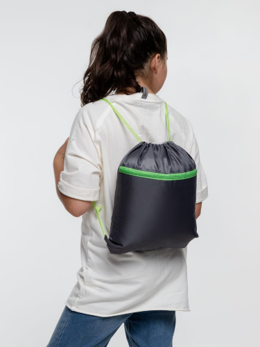 Детский рюкзак Novice, серый с зеленым