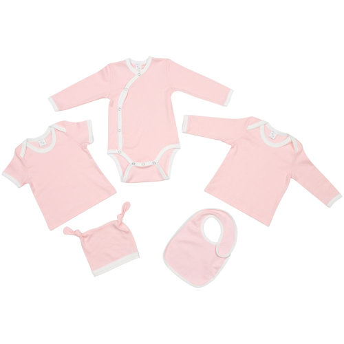 Нагрудник детский Baby Prime, розовый с молочно-белым