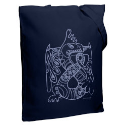 Холщовая сумка «Кетцалькоатль», темно-синяя