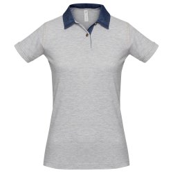 Рубашка поло женская DNM Forward серый меланж